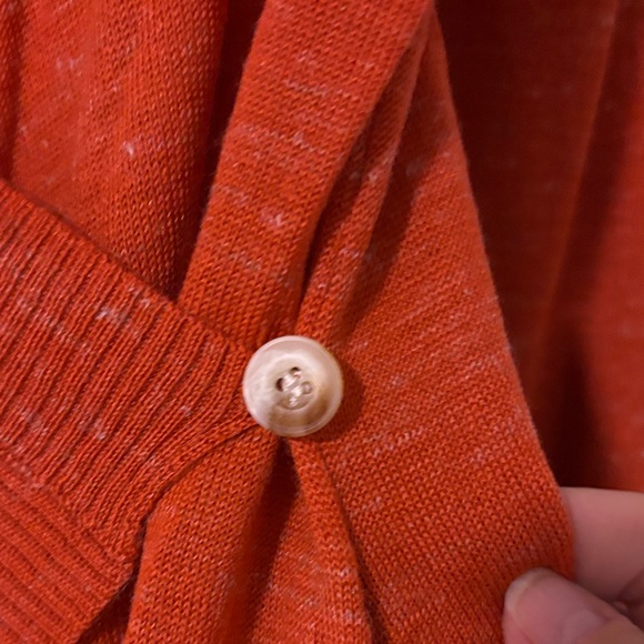 MOTH By Anthropologie Sz Med.. Burnt Orange Wrap Cardigan w/ Button Closure NWOT - Picture 6 of 10